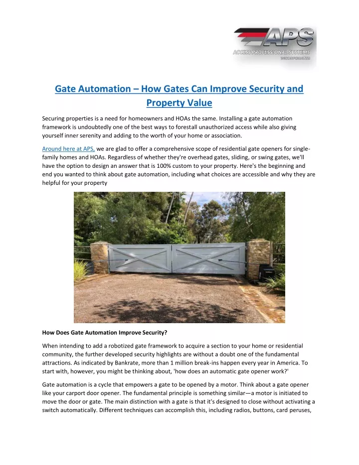 gate automation how gates can improve security