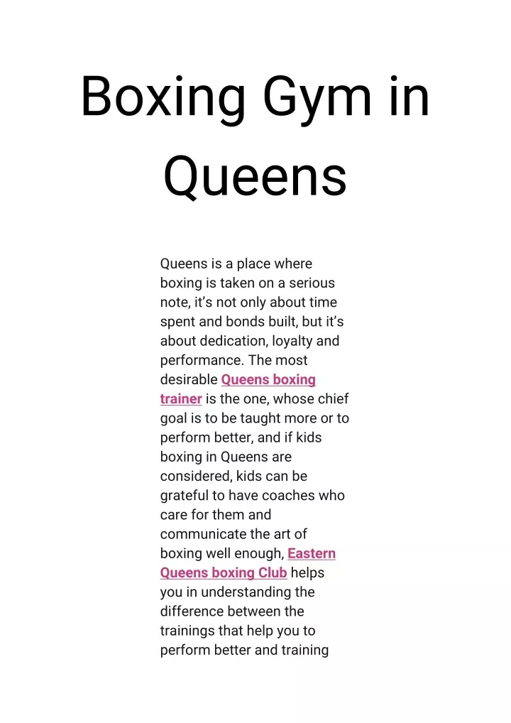 boxing gym in queens