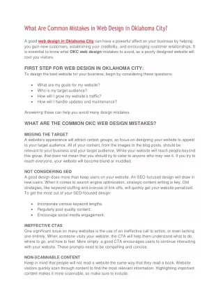 what are common mistakes in web design