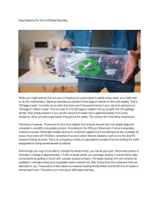 Easy Guidance For You In E Waste Recycling-converted