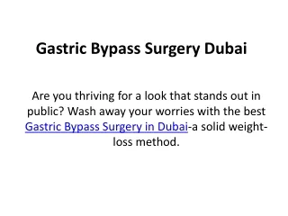 gastric bypass surgery dubai