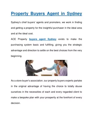 Property Buyers Agent in Sydney