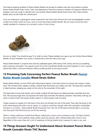 What The Best Peanut Butter Breath Strain Indica Pros Do (And You Should Too)