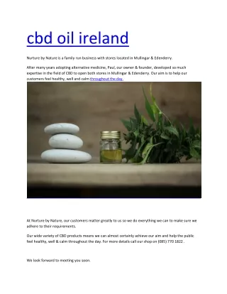 cbd oil ireland