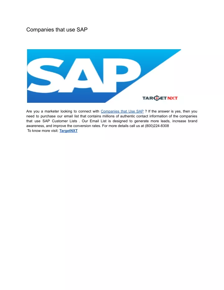 companies that use sap