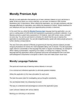 Mondly Premium Apk