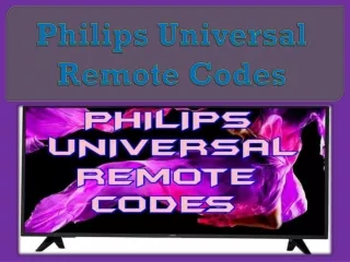 philips universal remote codes