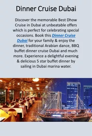 Dinner Cruise Dubai