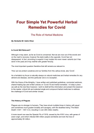 Herbal Solutions for Covid