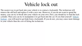 vehicle lock out