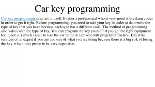 car key programming