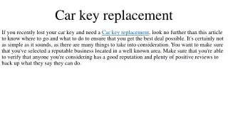 c ar key replacement