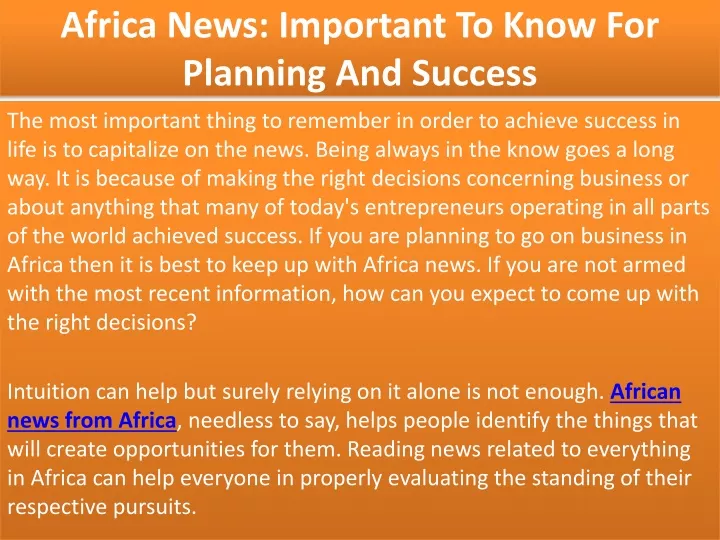 africa news important to know for planning and success