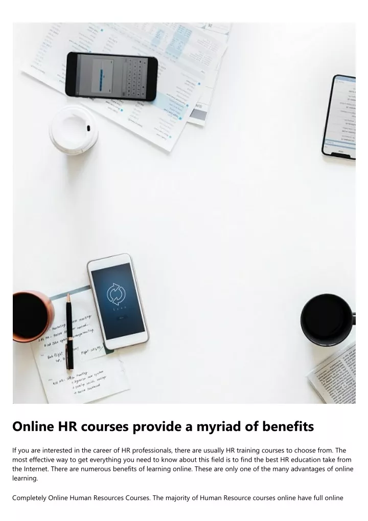 online hr courses provide a myriad of benefits