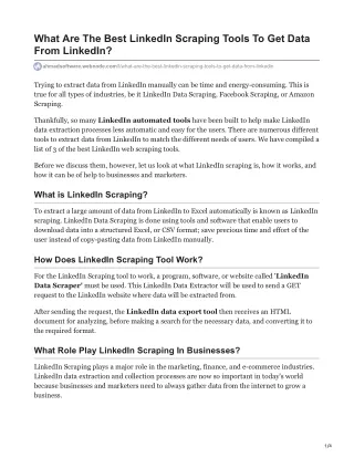 what are the best linkedin scraping tools