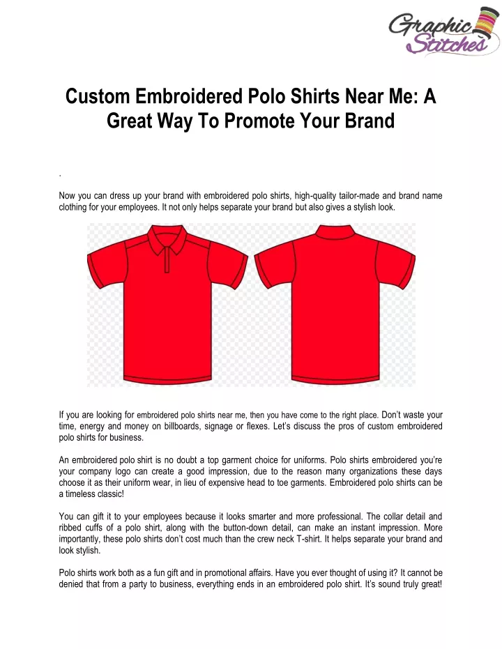 custom embroidered polo shirts near me a great