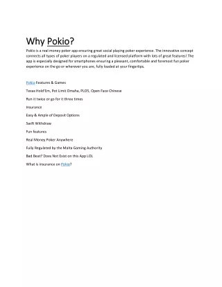 Why Pokio (1)