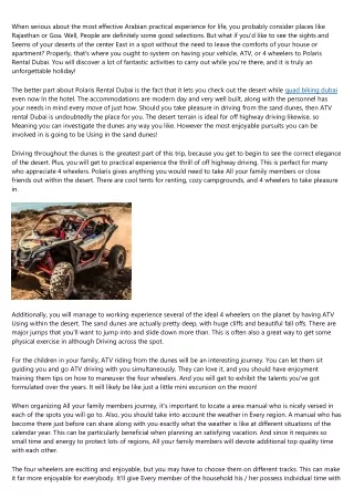 Polaris rental Dubai: It's Not as Difficult as You Think