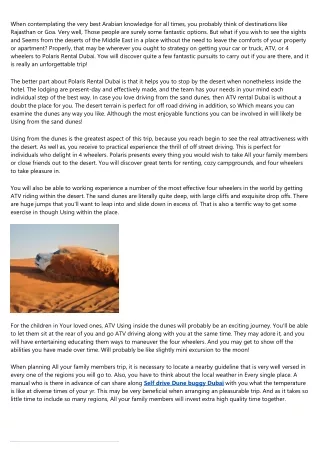 Polaris rental Dubai: It's Not as Difficult as You Think