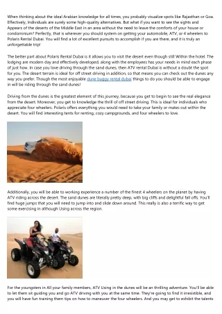 The Buggy rental dubai Awards: The Best, Worst, and Weirdest Things We've Seen