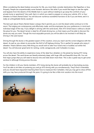 A Step-by-Step Guide to quad biking dubai