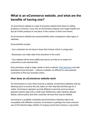 What is an eCommerce Website_