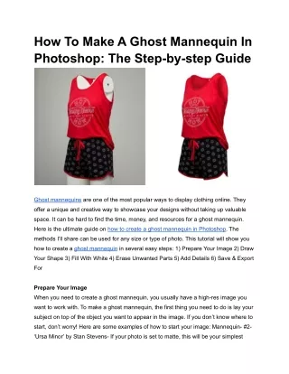 how to make a ghost mannequin in photoshop