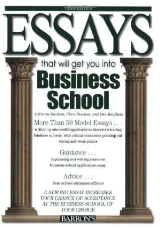 READ Essays That Will Get You into Business School Essays That Will Get You