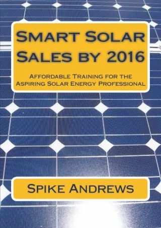 EPUB Smart Solar Sales by 2016 Affordable Training for the Aspiring Solar Energy