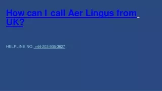 How can I call Aer Lingus from UK?