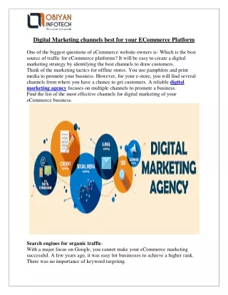 digital marketing channels best for your