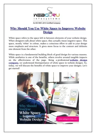 why should you use white space to improve website