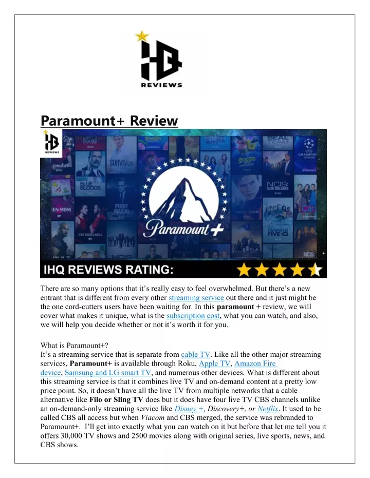 paramount review