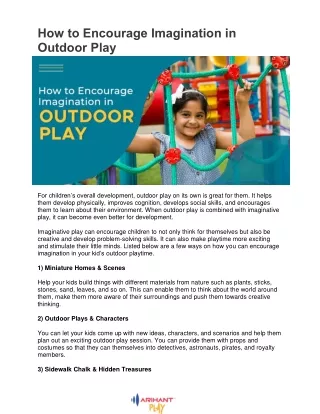 How to Encourage Imagination in Outdoor Play