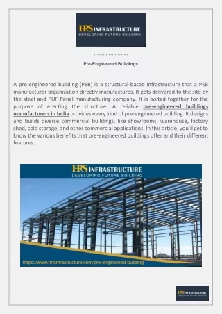 Benefits Of Pre-Engineered Buildings