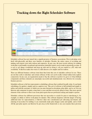 tracking down the right scheduler software