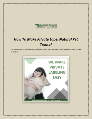 How To Make Private Label Natural Pet Treats?