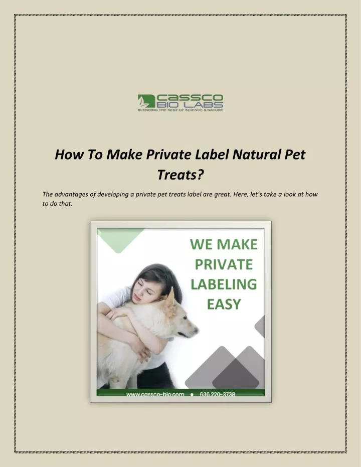 how to make private label natural pet treats