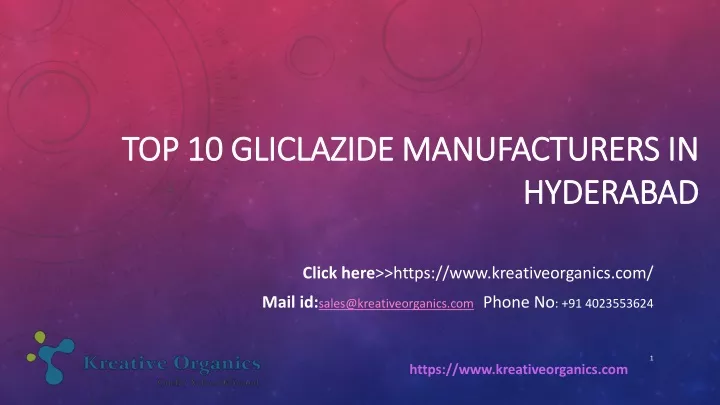 top 10 gliclazide manufacturers in hyderabad