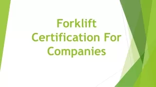Forklift Certification For Companies
