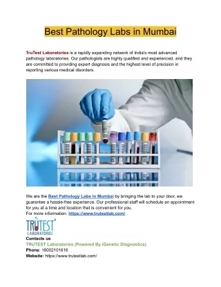 best pathology labs in mumbai