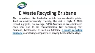 E Waste Recycling Brisbane