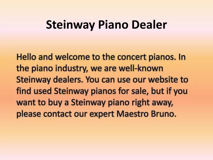 steinway piano dealer