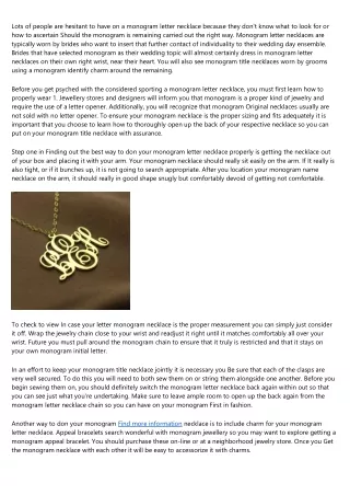 How to Get More Results Out of Your monogram letter necklace