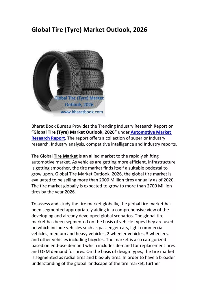 global tire tyre market outlook 2026