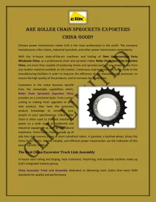 Are Roller Chain Sprockets Exporters China Good?