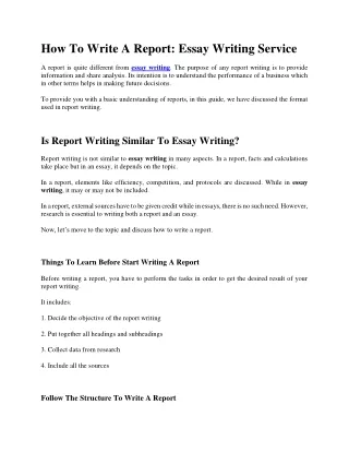 how to write a report essay writing service