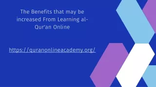 The Benefits that may be increased From Learning al-Qur'an Online (1)