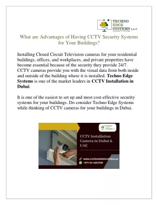 what are advantages of having cctv security