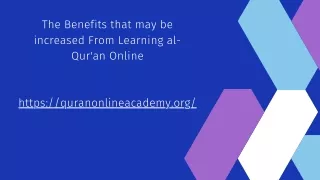 The Benefits that may be increased From Learning al-Qur'an Online (1)